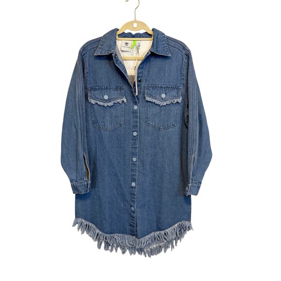 Adidas x Ksenia Schnaider Dresses & Skirts - Adidas x Ksenia Schnaider Shirt Dress XS Blue Denim Oversized Western Rodeo NWT
